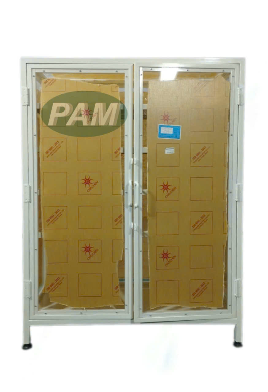 Tủ đựng dụng cụ 2 cánh mica trắng trong